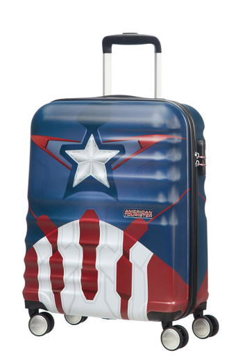 Mala de Cabine 55cm c/ 4 Rodas Marvel Capitão América