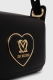 Mala Tiracolo Heart Plaque Preta - Love Moschino | Mala Tiracolo Heart Plaque Preta | Misscath