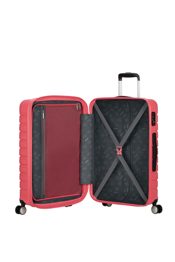 Mala de Viagem Média 67cm Expansível 4 Rodas Flashline Pop Rosa-Coral