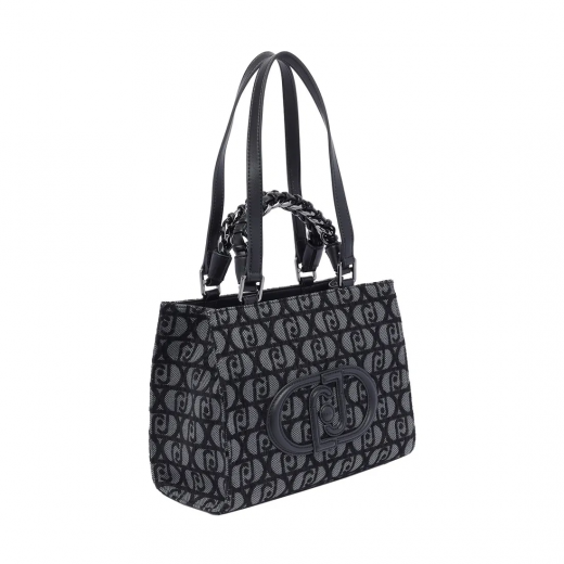 Mala Shopper Média Donna Jacquard Preta