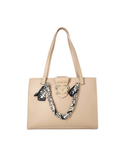 Mala Ombro Heart Logo Creme - Love Moschino | Mala Ombro Heart Logo Creme | MissCath