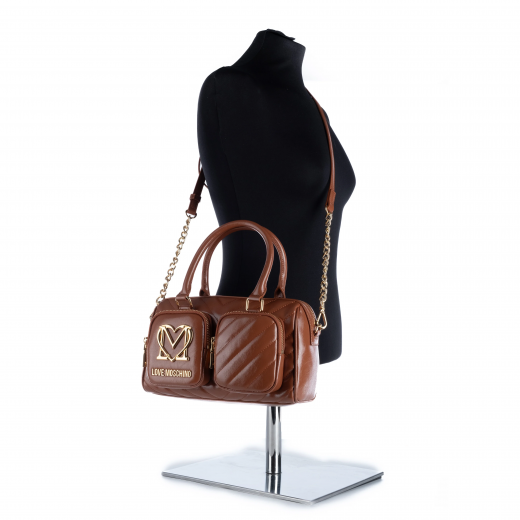 Mala Tote Heart Logo Castanha