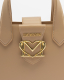 Mala Mão Heart Logo Creme - Love Moschino | Mala Ombro Heart Logo Creme | MissCath