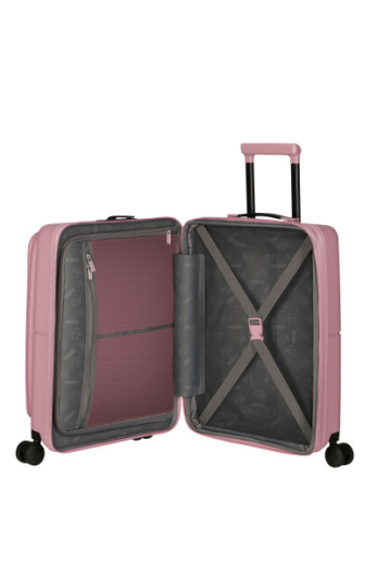 Mala de Cabine 55cm Expansível 4 Rodas com Bolso para Portátil 15.6 Lilás Cor-de-Rosa