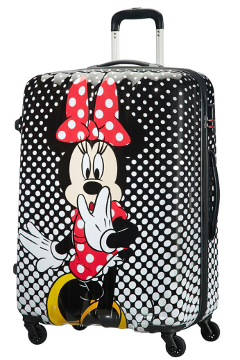 Mala de Viagem Grande 75cm c/ 4 Rodas Minnie Mouse Polka Dots